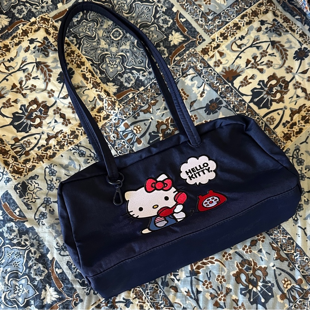 Baggu Nylon Bowler Bag Embroidered Hello Kitty Phone